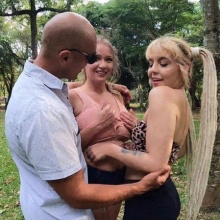 Brazilian pornstars Larissa Leite & Kira Sex sharing a big cock